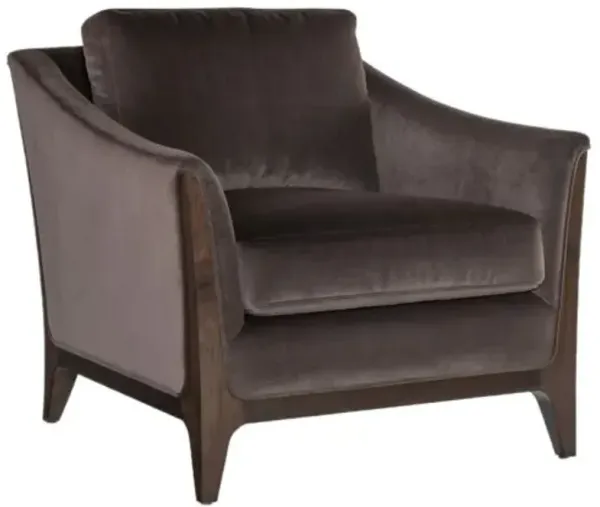 Sofia Velvet Chair - Caviar/Merrimac Mink - Hooker Furniture - Brown