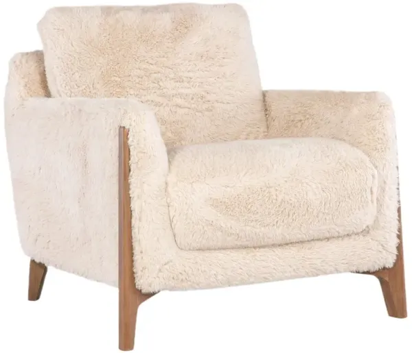 Cynthia Faux Fur Chair, Yakety Yak Sand