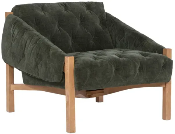Kerns Tufted Chenile Accent Chair, Ansel Rain Forest