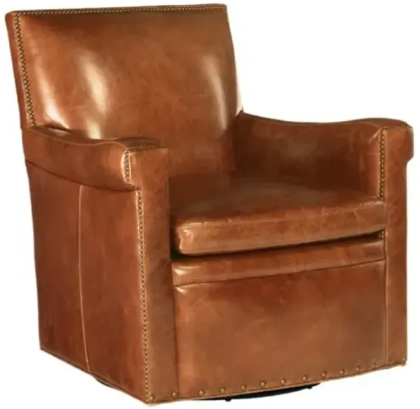 Jilian Leather Swivel Club Chair - Huntington Morrison - Hooker Furniture