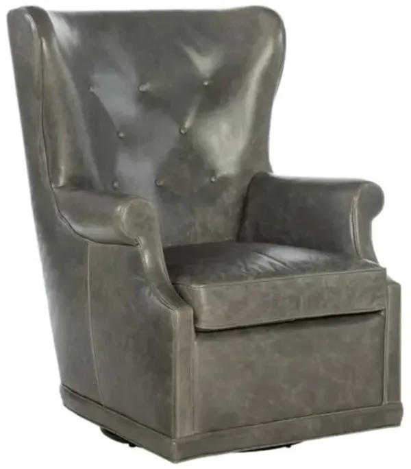 Mai Wing Leather Swivel Club Chair - Hooker Furniture