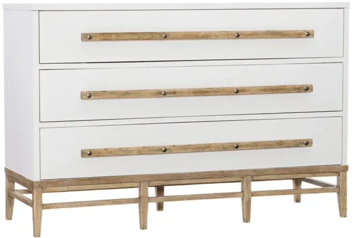 Urban Elevation 3-Drawer Bachelors Chest, Cream/Light Maple