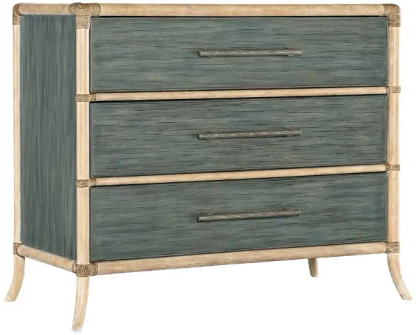 Retreat Pole Rattan 3-Drawer Chest - Hooker Furniture - Blue
