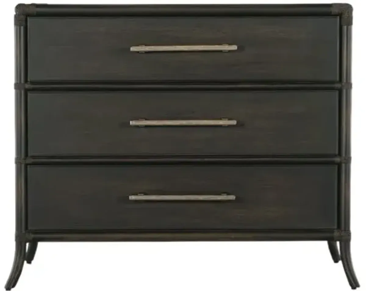Retreat Pole Rattan 3-Drawer Chest - Hooker Furniture - Black