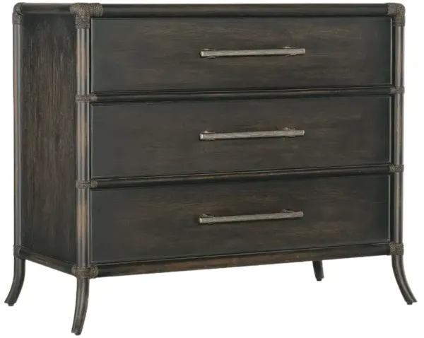 Retreat Pole Rattan 3-Drawer Chest - Hooker Furniture - Black