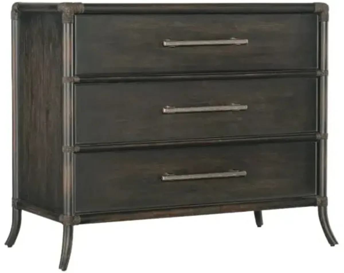 Retreat Pole Rattan 3-Drawer Chest - Hooker Furniture - Black