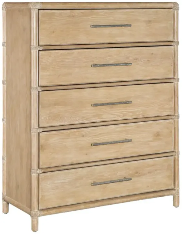 Retreat Pole Rattan 5-Drawer Chest - Hooker Furniture - Beige