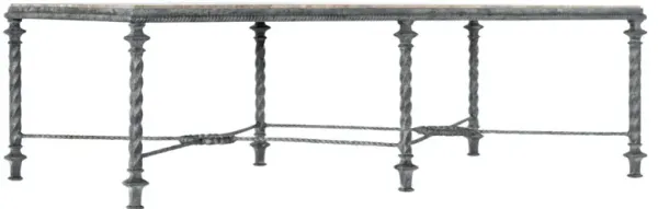 Traditions Travertine Top Rectangular Cocktail Table, Honed Gray