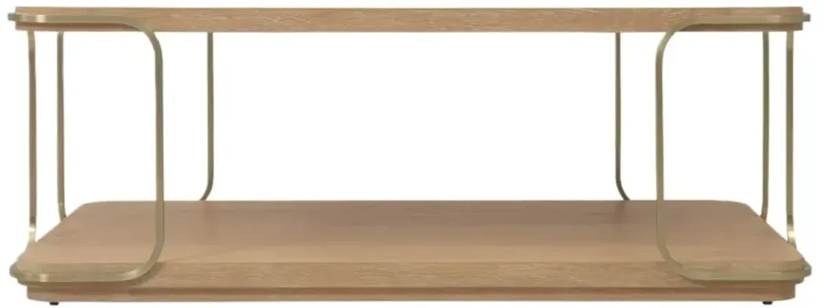 Banyon Bay Rectangular Cocktail Table, Desert Oak/Gold