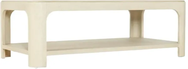 Archives Raffia Rectangular Cocktail Table, Flax