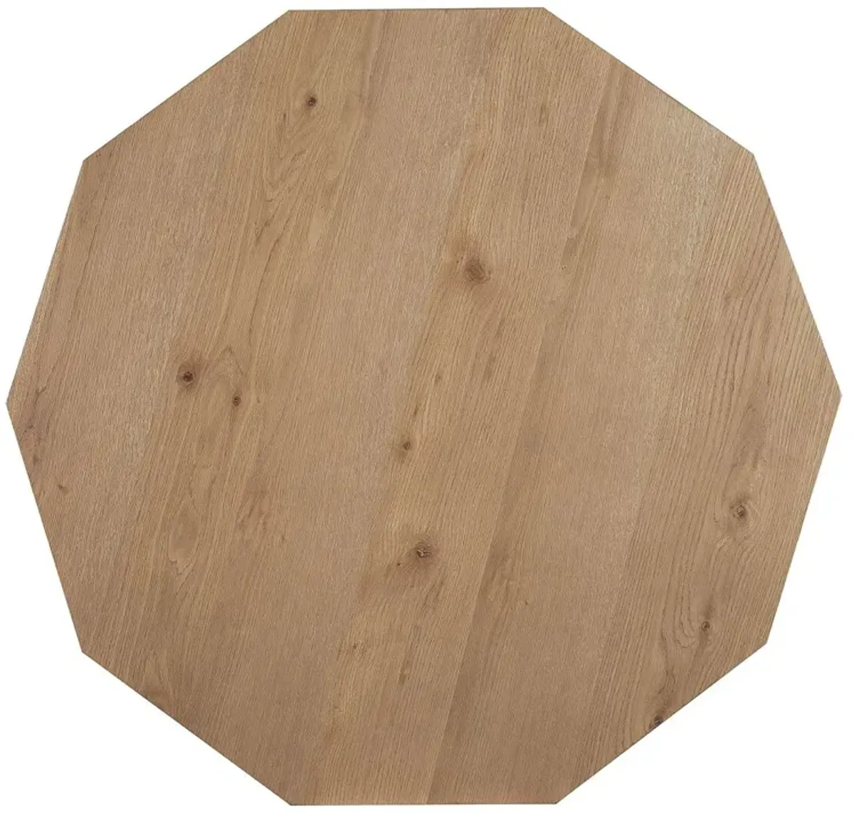 Commerce & Market Haven Decagon Cocktail Table, Natural Oak/Marble