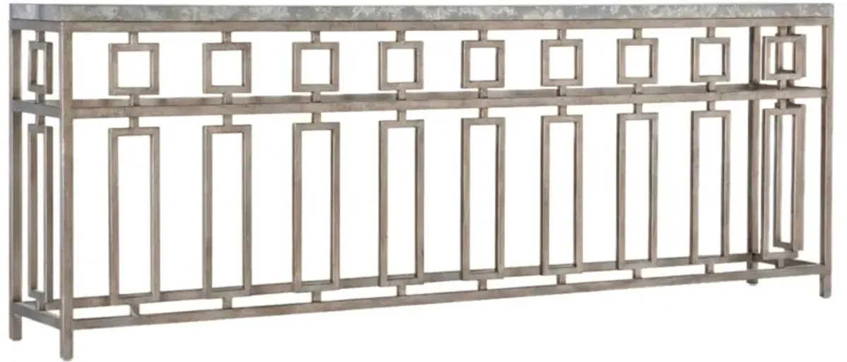 Alfresco Lapilli Stone Top Console Table, Gold