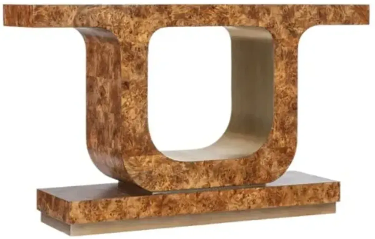 Melange Burlesque Console Table - Mappa Burl - Hooker Furniture - Brown