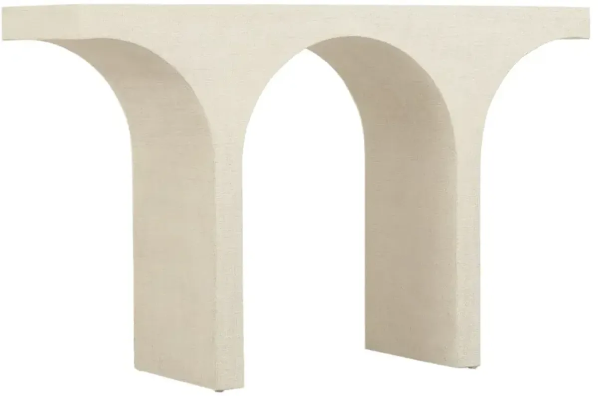 Commerce & Market Archer Burlap Console Table, Pebble Beach
