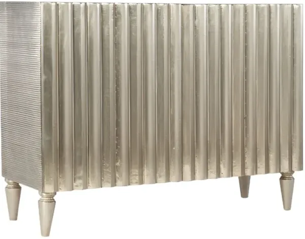 Melange Mackenna 2-Door Chest, German Silver Foil