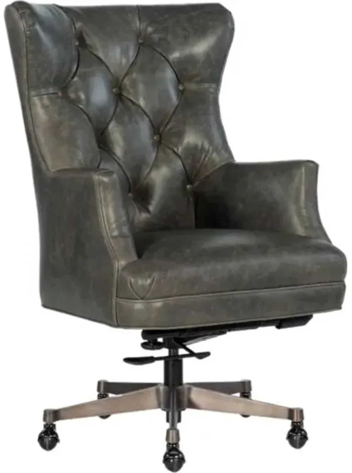 Brinley Executive Swivel Tilt Leather Desk Chair - Hooker Furniture - Gray