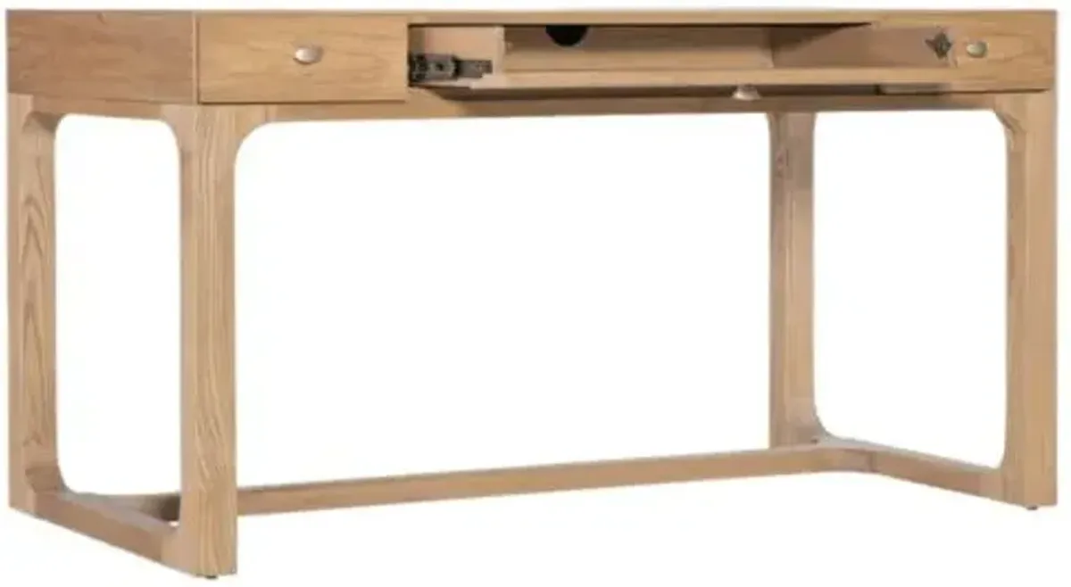 Documents Writing Desk - Light Natural Pecan - Hooker Furniture - Beige