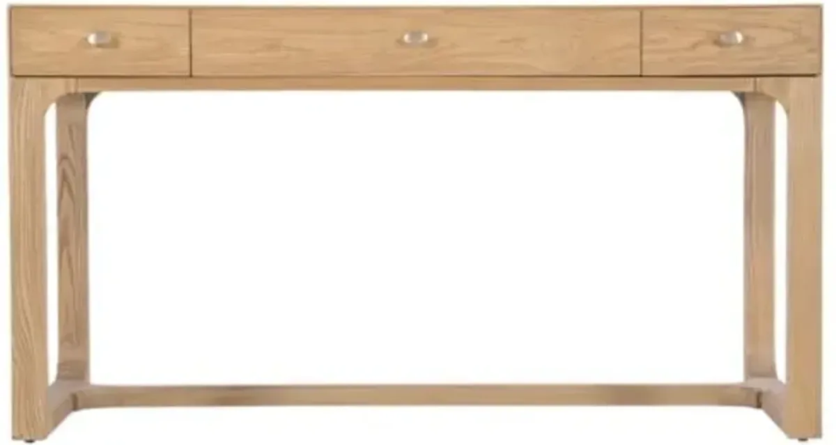 Documents Writing Desk - Light Natural Pecan - Hooker Furniture - Beige