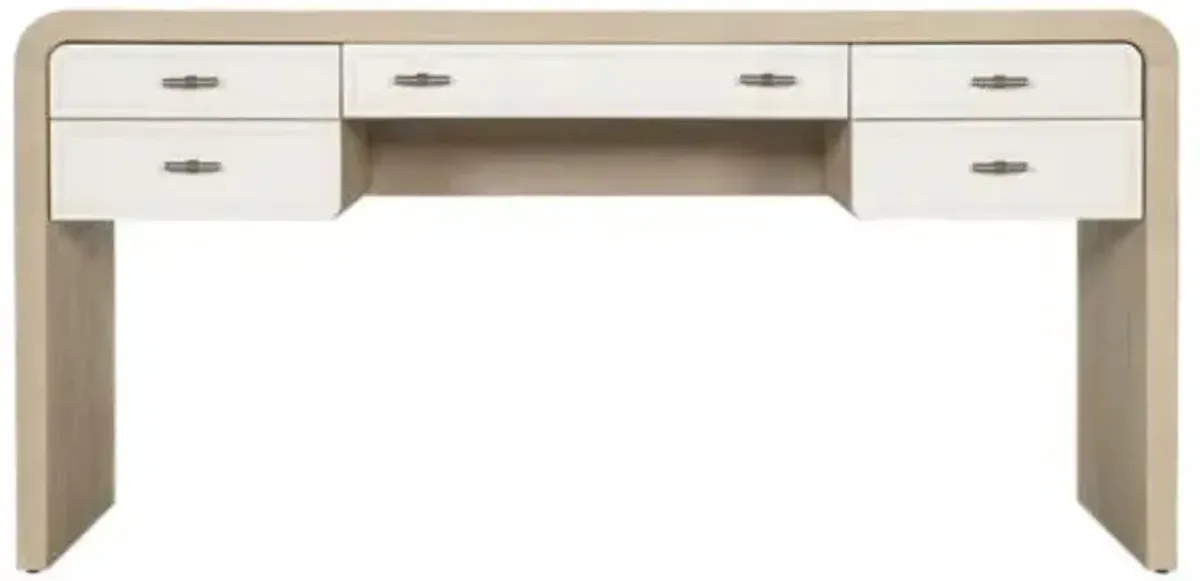 Brixton Writing Desk - Pebble/Ivory - Hooker Furniture - Beige