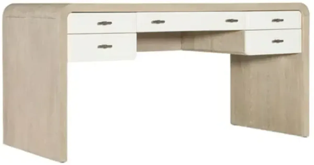 Brixton Writing Desk - Pebble/Ivory - Hooker Furniture - Beige