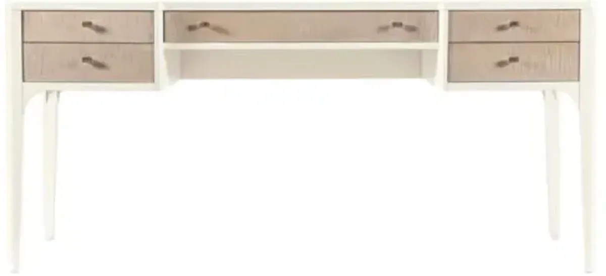 Hera Writing Desk - Almond White/Light Maple - Hooker Furniture - Beige