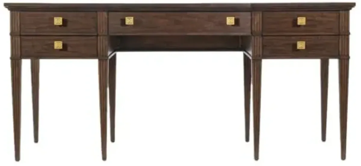 Diplomat Writing Desk - Walnut - Hooker Furniture - Brown