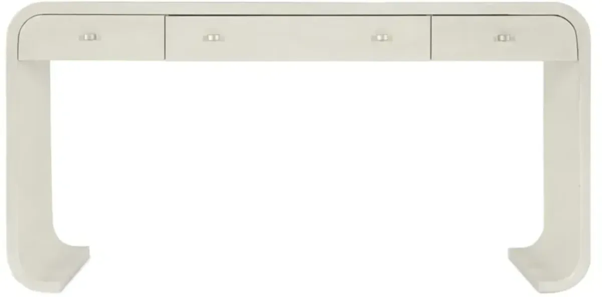 Serenity Bayport Raffia Writing Desk, Sand Dollar