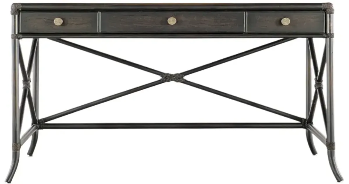 Retreat Pole Rattan Writing Desk - Hooker Furniture - Brown
