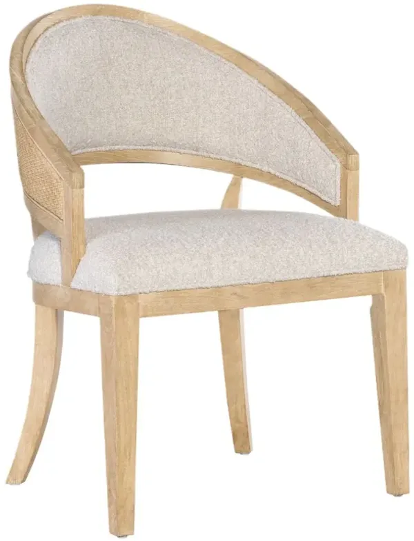 Retreat Cane Barrel Back Boucle Upholstered Chair, Neo Cream