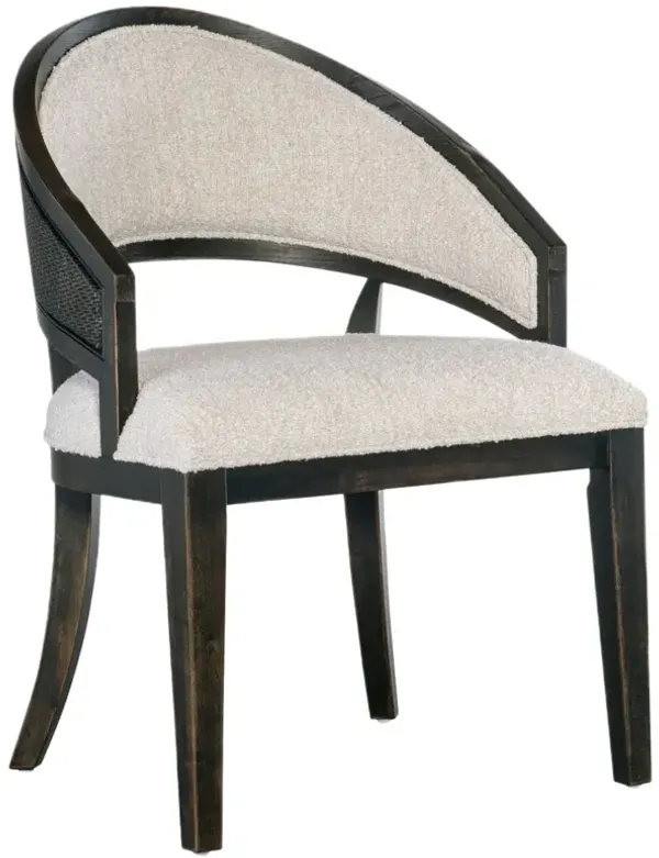 Retreat Cane Barrel Back Boucle Upholstered Chair, Neo Cream