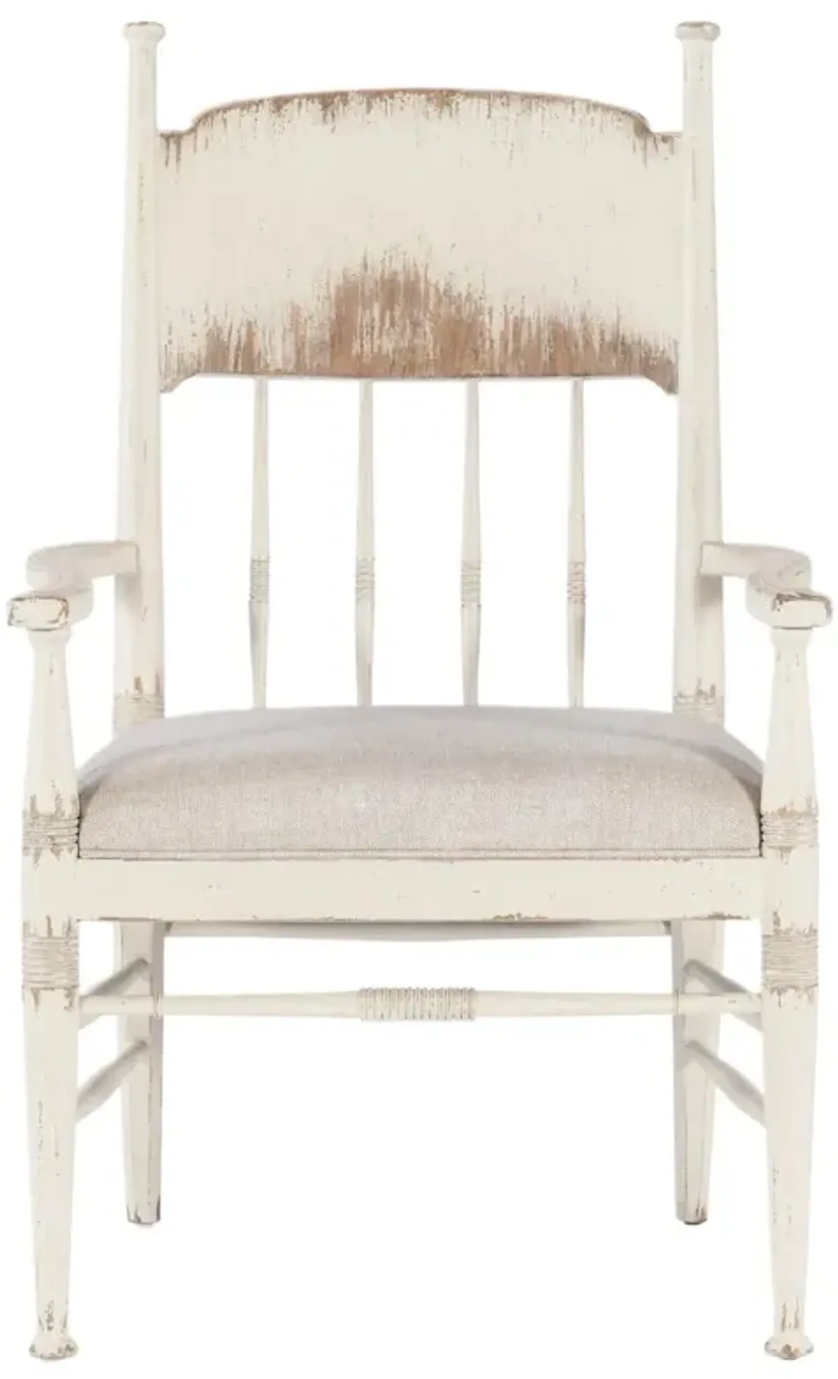 Americana Upholstered Linen Seat Arm Chair