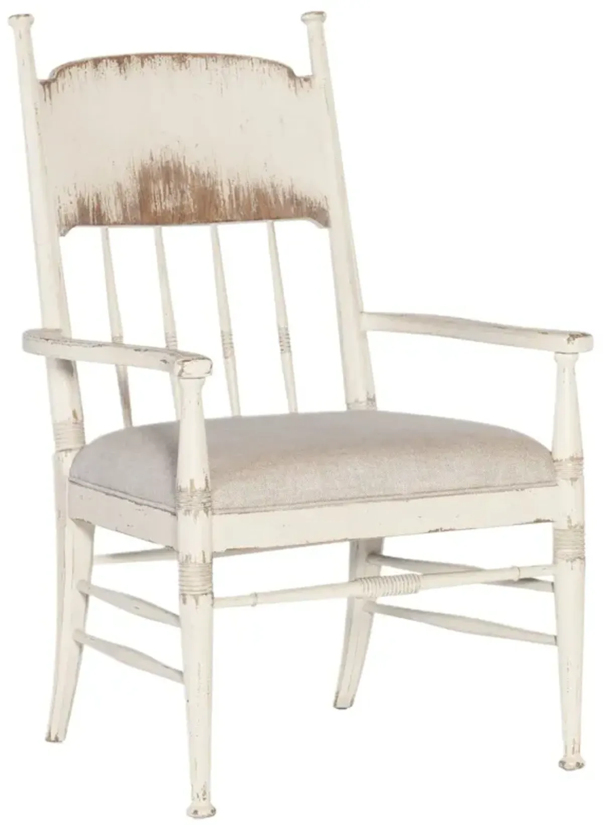 Americana Upholstered Linen Seat Arm Chair