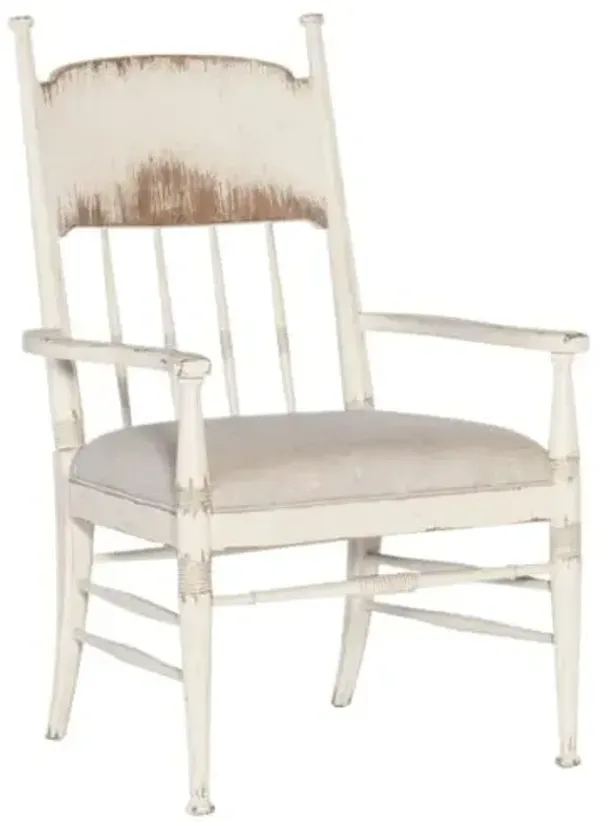 Americana Upholstered Linen Seat Arm Chair - Hooker Furniture - Beige
