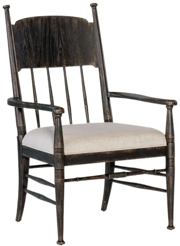 Americana Upholstered Linen Seat Arm Chair