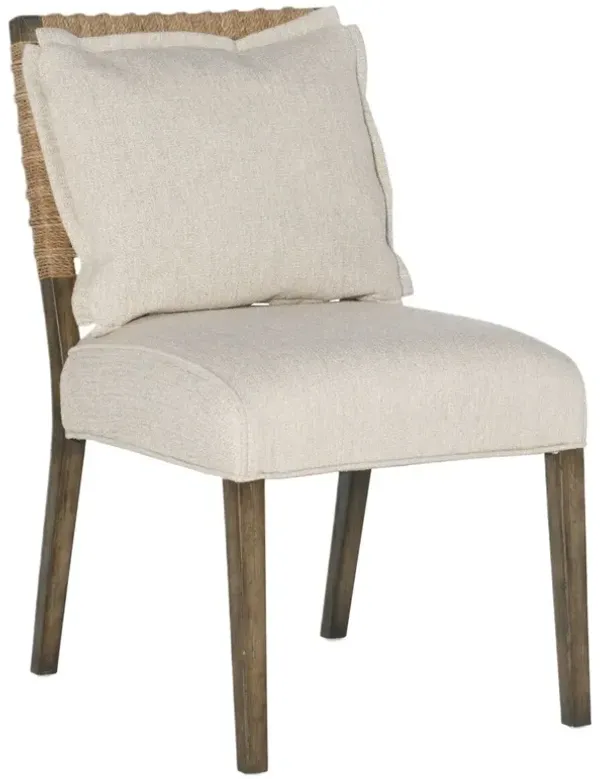 Sundance Woven Rope Back Linen Side Chair, Cliffside/Zuri Cream