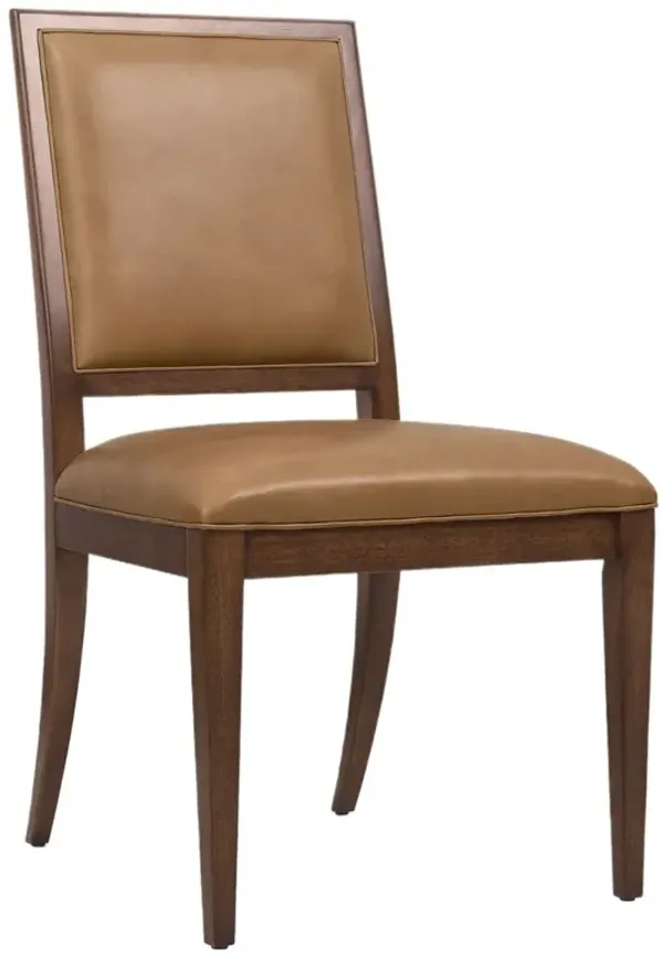 Archives Leather Side Chair, Brown