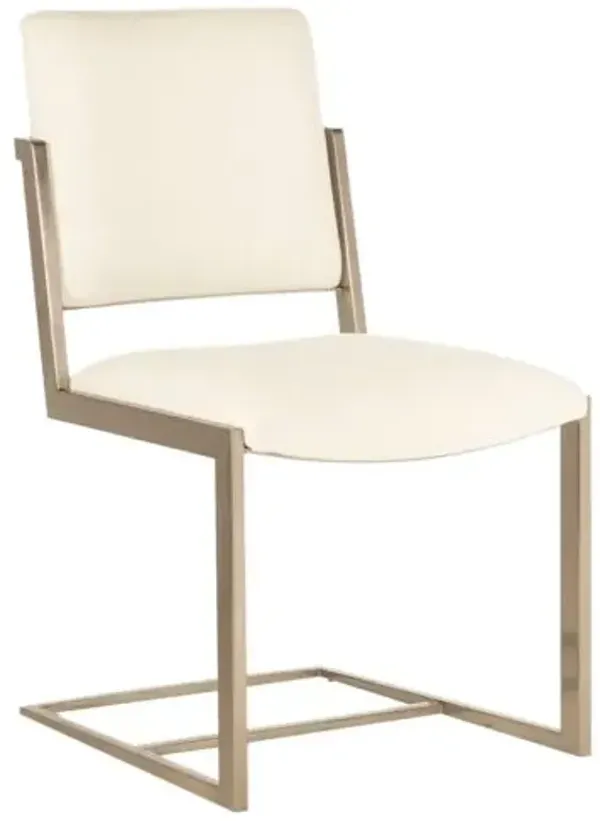 Westwood Metal Chair - Plated Radiance/Trendy Snow Linen - Hooker Furniture - Beige