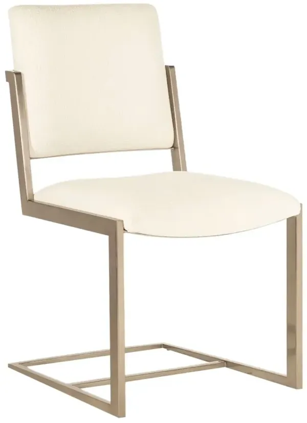 Westwood Metal Chair, Plated Radiance/Trendy Snow Linen
