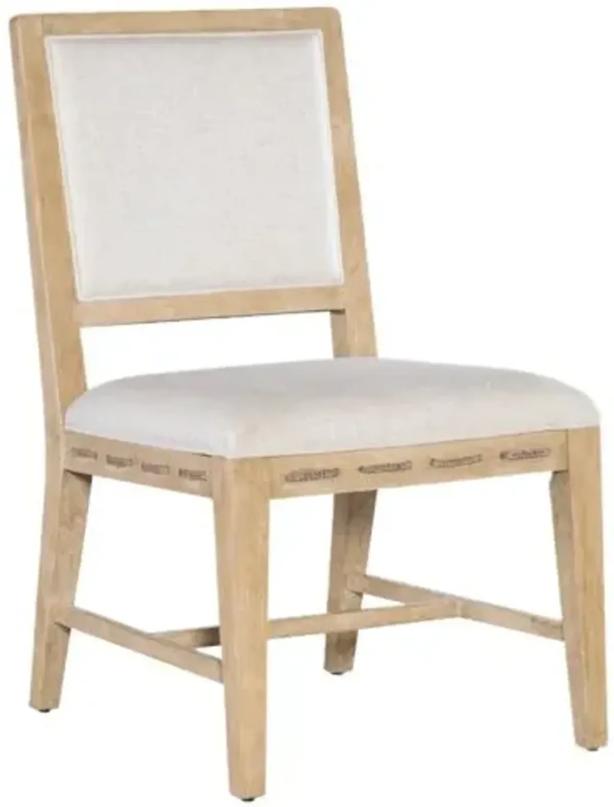 Retreat Cane Back Upholstered Side Chair - Wiley Snow Linen/Dune - Hooker Furniture - Beige