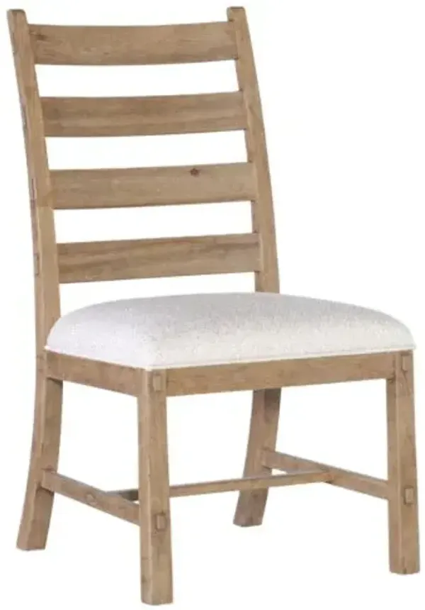 Vineyard Row Ladderback Upholstered Linen Side Chair - Sonoma/White Zin - Hooker Furniture - Beige