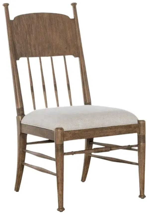 Americana Upholstered Linen Seat Side Chair