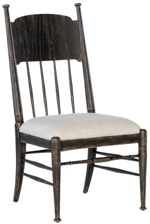 Americana Upholstered Linen Seat Side Chair