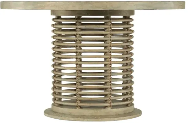 Surfrider Rattan Round Dining Table, Driftwood