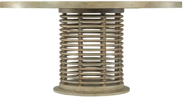 Surfrider Rattan Round Dining Table, Driftwood