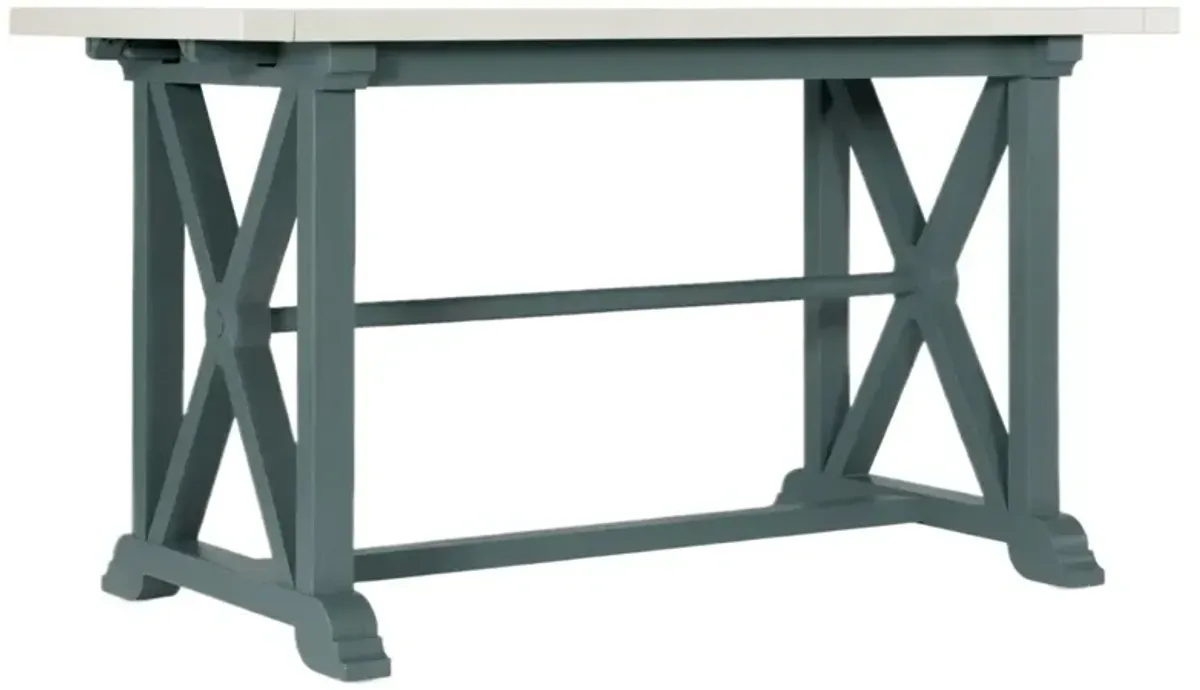 Serenity Piers Extension Friendship Table, Shell/Seaspray