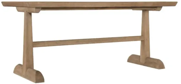 Vineyard Row Travertine Top Friendship Table, Sonoma/Honed Grey