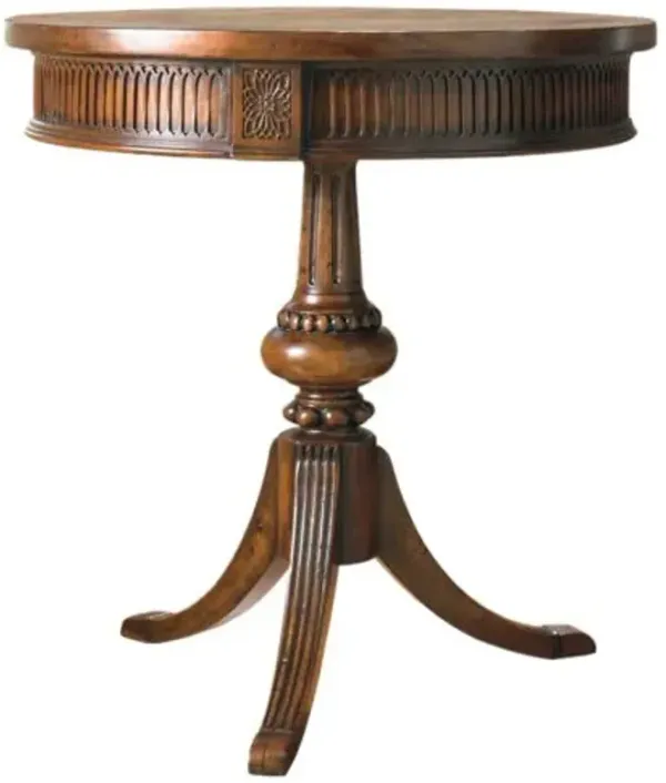 Round Pedestal Accent Table - Walnut - Hooker Furniture - Brown - 24Lx26Hx24W in