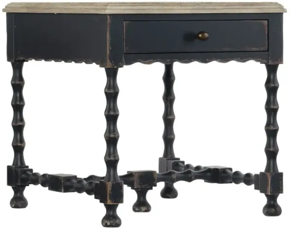 Ciao Bella Rectangular End Table, Flaky White/Black