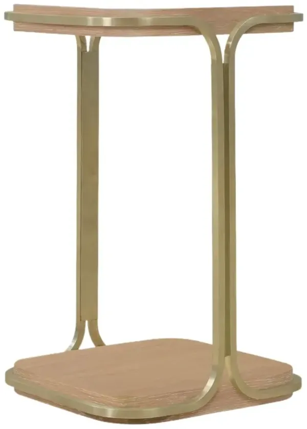 Banyon Bay Accent Table, Desert Oak/Gold