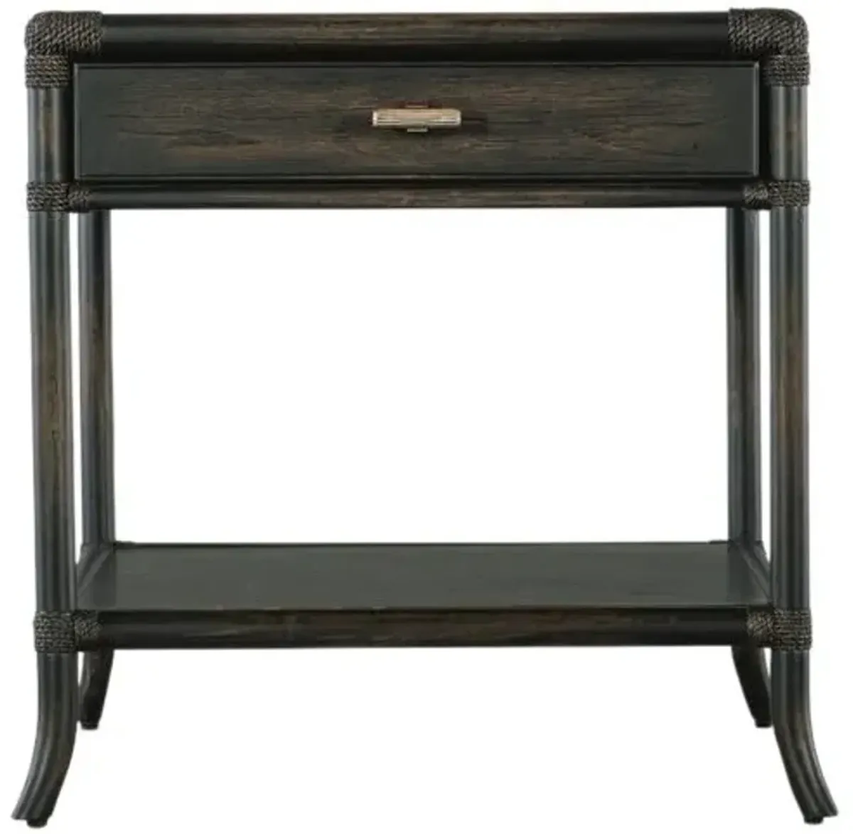 Retreat Pole Rattan End Table - Hooker Furniture - Black